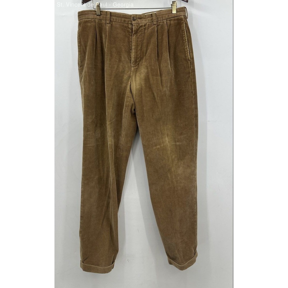 Brooks Brothers Elliot Corduroy Pants Men's 36x32 Brown Straight Leg FLAW